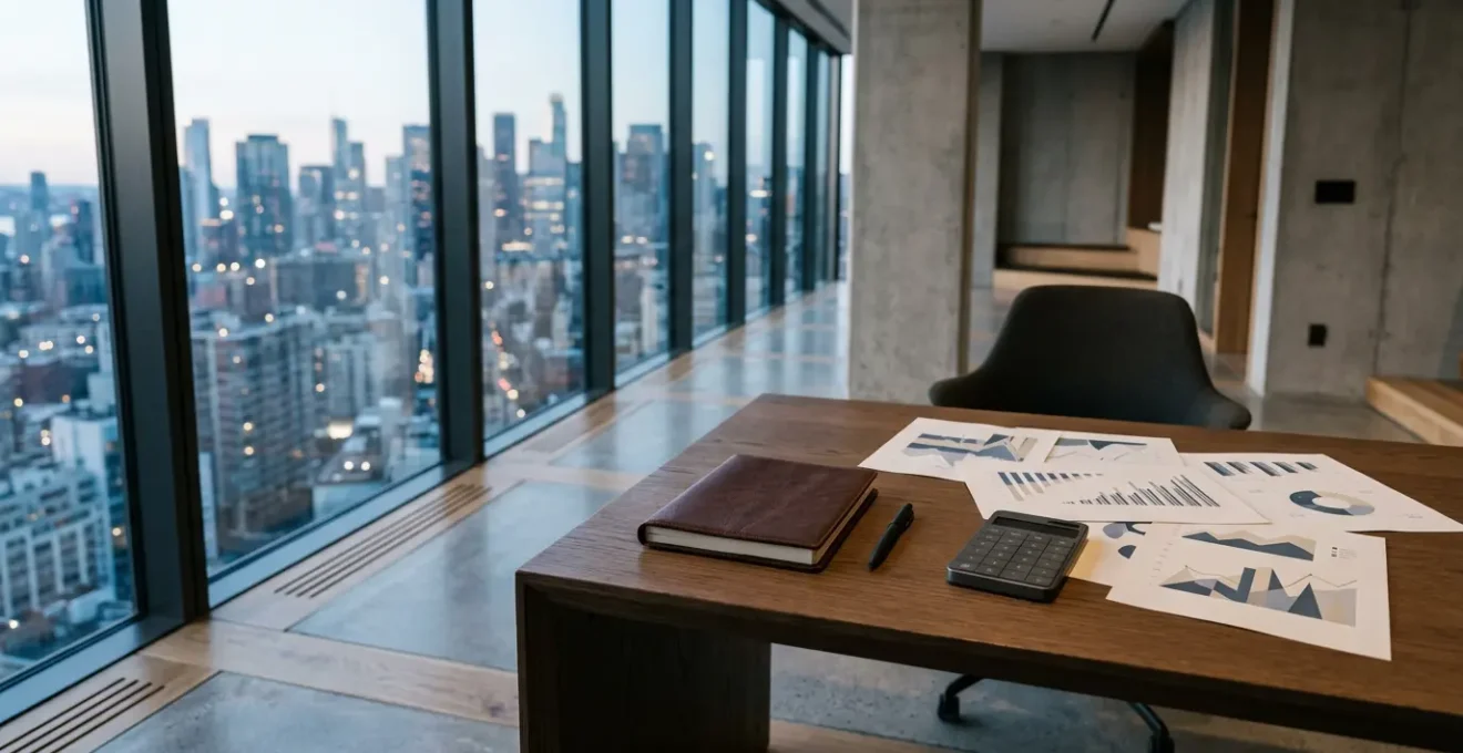 Strategic financial planning workspace showcasing investment calculation concept