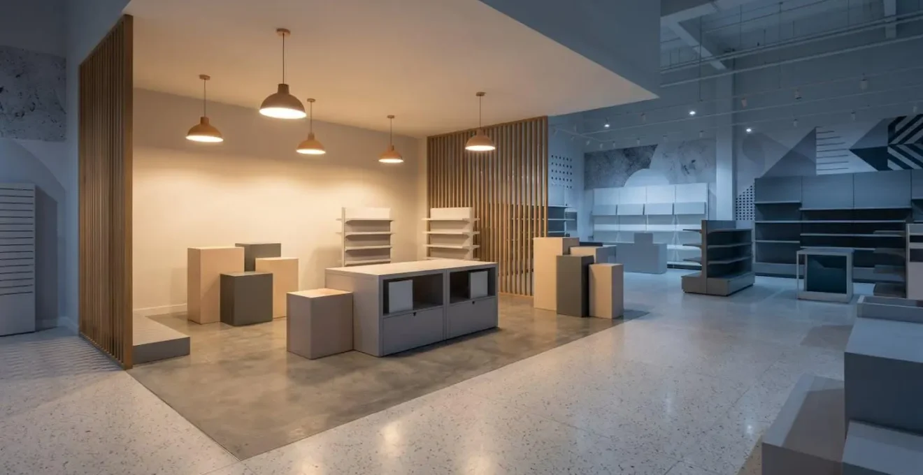 Isolated training area within retail space showing controlled operational learning environment