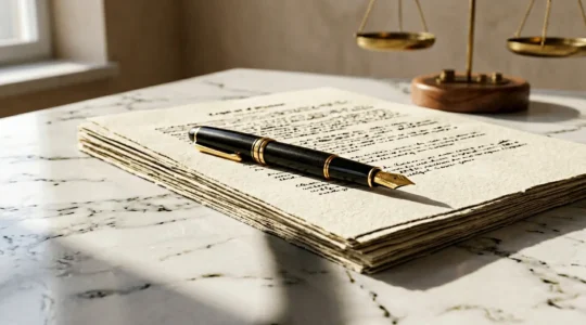 Editorial photograph representing the high-stakes nature of French franchise contract compliance and legal protection