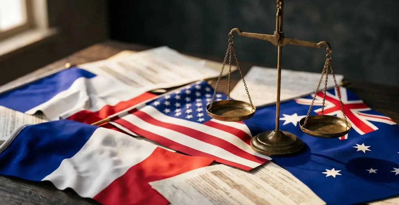 Symbolic representation of international franchise legal compliance across borders