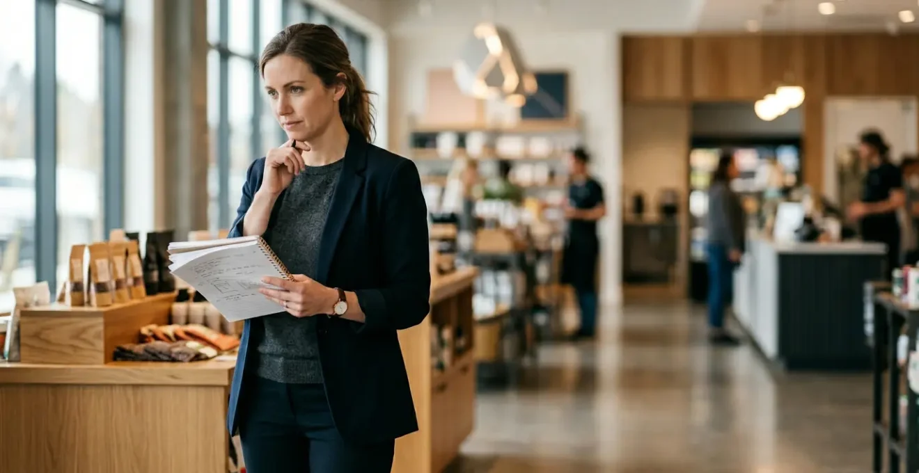 Business professional observing retail store operations during training immersion program