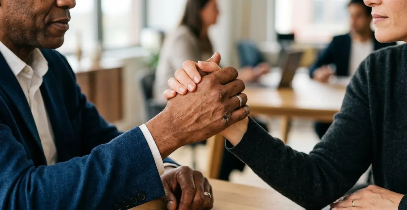 Close-up portrait showing authentic human emotion and connection representing soft skills importance in franchise leadership