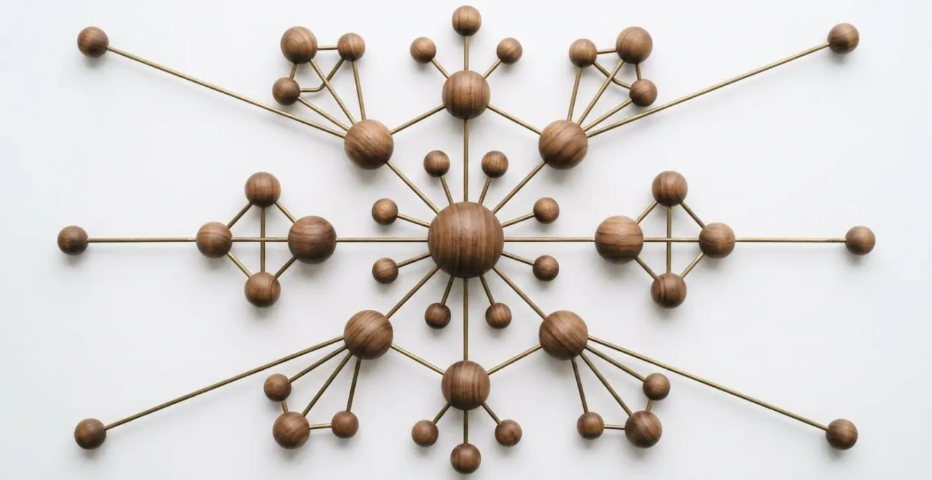 Abstract representation of interconnected supply chain network nodes and distribution planning for retail expansion